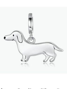 Sterling Silver Dachshund Dog Charm for Bracelet or Necklace NEW